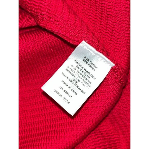 Talbots Red Open Front Cotton Blend Cardigan Sweater Women's Size Large - Picture 8 of 9